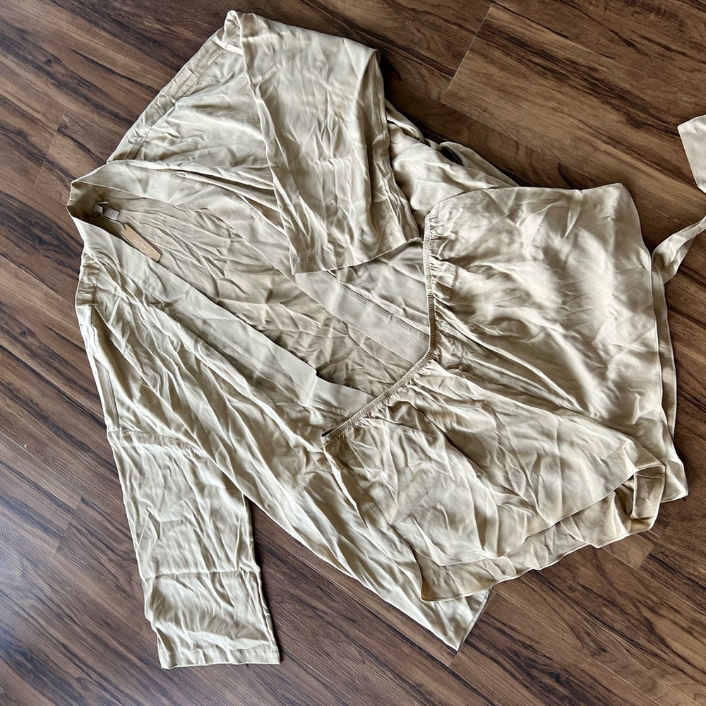 Skims silk robe and short set